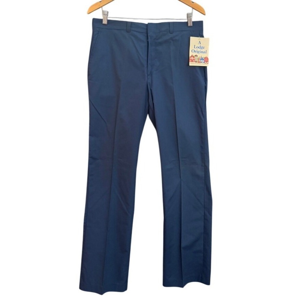 NWT The Lodge At Harvard Square Mens Navy Blue Dress Pants Size 34x32 Trousers